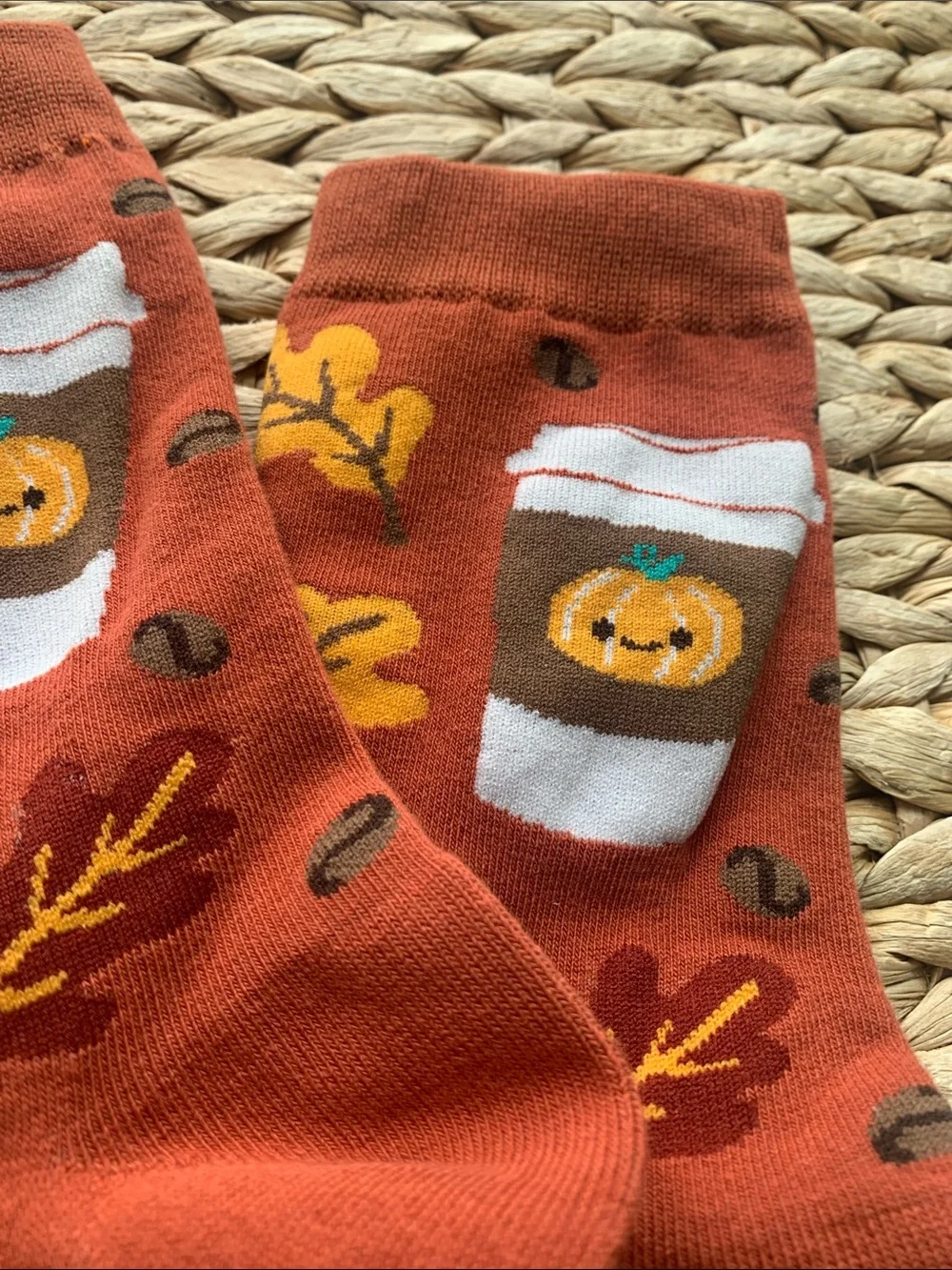 Pumpkin Spice Latte Socks adult size